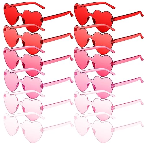 RTBOFY 12 Pairs Heart Sunglasses